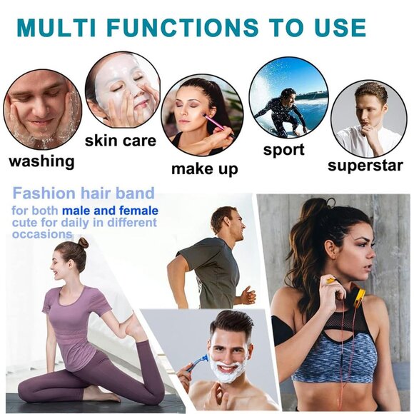 ⚡Men E-New 3pcs Metal Fashion Unisex Wavy Outdoor Simple Elastic Headbands - Picture 5 of 6